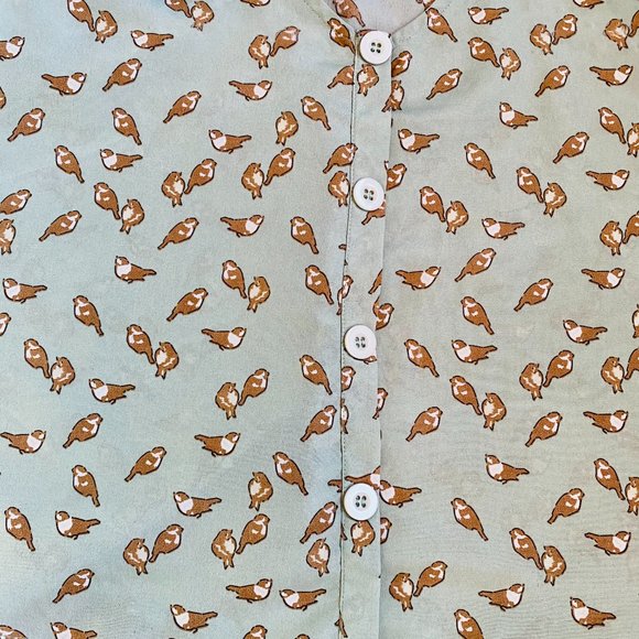 Zinga - Mint Green & Cute Birdie Tank Top M - Picture 3 of 10